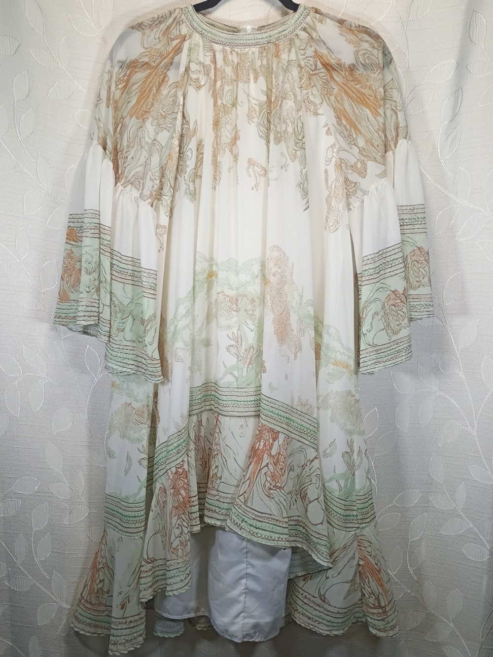 Boho Floral White Peasant Blouse